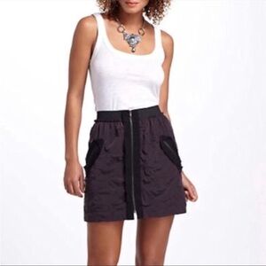 leifnotes SZ 0 Quilted Mini Skirt Anthropologie Black Gray